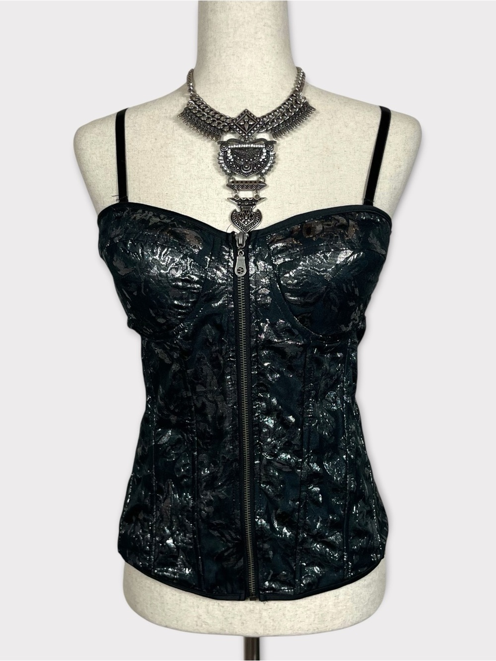 Y2k Charlotte Russe Bustier Corset Tank Top Large Grunge Whimsigoth Mcbling